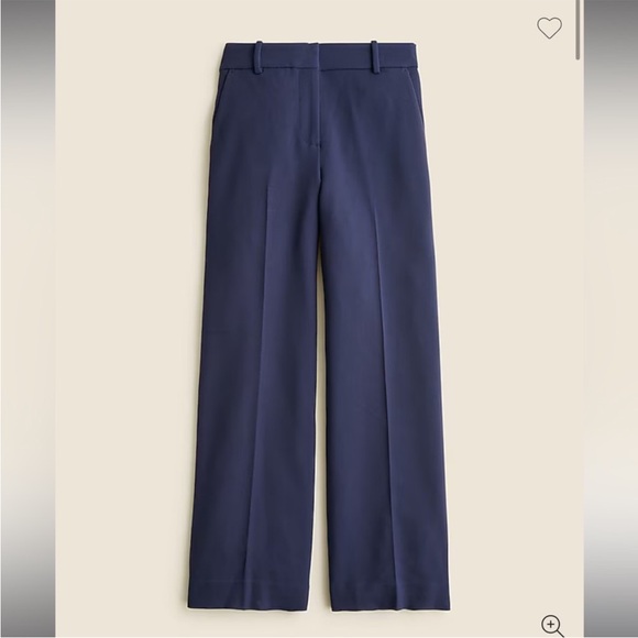 NWOT J. Crew | Sydney Wide Leg Crop Pants in Four Season Stretch | Navy | 8 - Picture 4 of 14